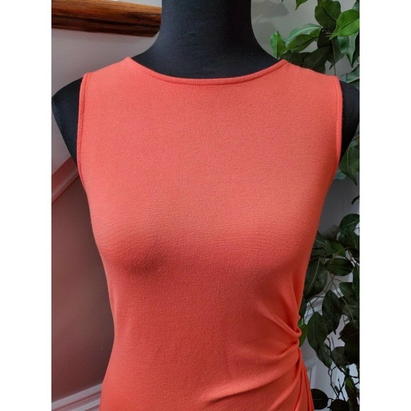 Kenneth Cole Women's Orange Rayon Sleeveless Round Neck Knee Length Dress Size 2 - Picture 11 of 11